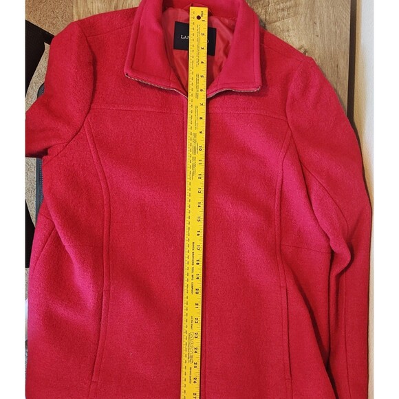 Lands' End Jacket Womens 16 Fuchsia Pink Wool Blend Full Zip Stand Collar - Picture 10 of 13